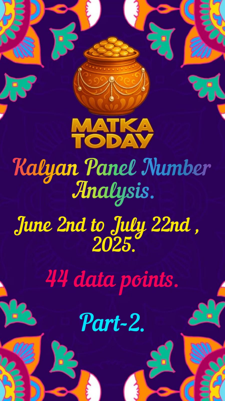 KALYAN Panel Number Analysis. June 2nd - July 22nd, 2025
