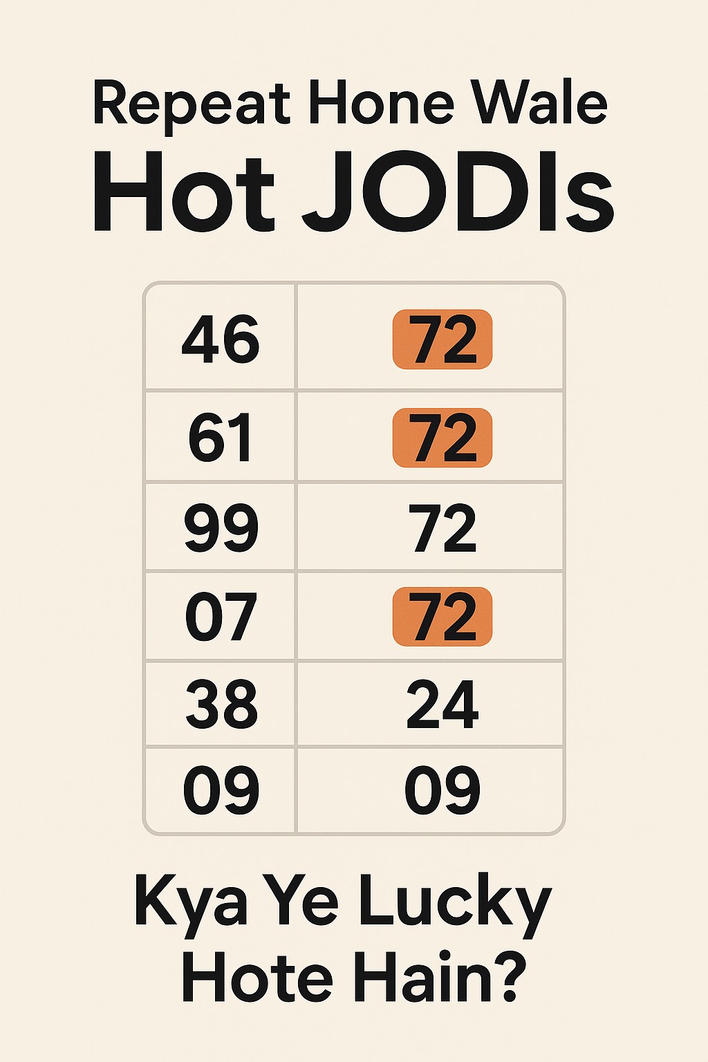 "Repeat Hone Wale Hot JODIs – Are They Truly Lucky?"
