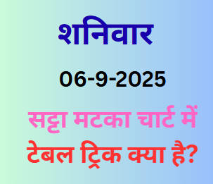 Satta Matka Chart Mein Table Trick Kya Hai?