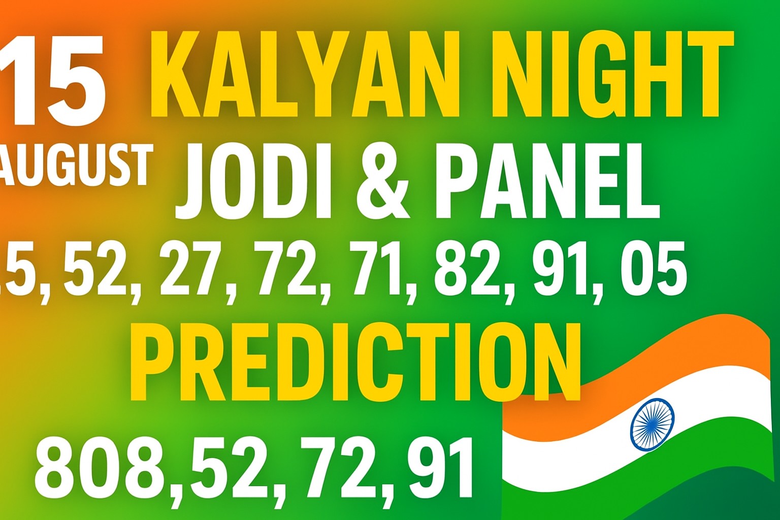 kalyan night jodi and panel analysis for 15 august 2025